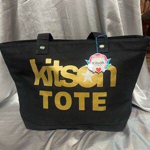 Kitson Black Tote with Gold Accents